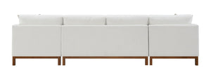 Valiant - Chenille Sectional Sofa With 4 Pillows - Ivory
