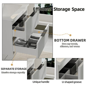 Modern Wall Mounted Floating Bathroom Vanity With Sink And Drawers