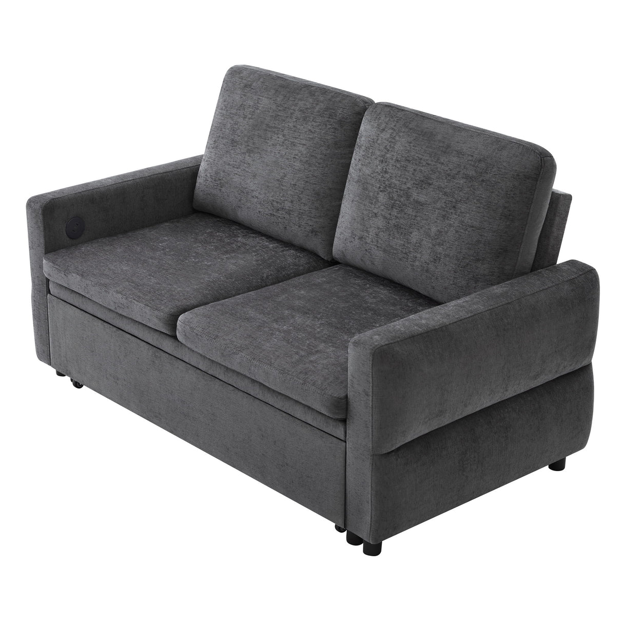 Convertible Sofa Bed Loveseat With Adjustable Backrest And USB Ports