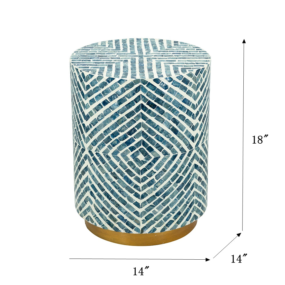 14" Round Accent Stool with Gold Base