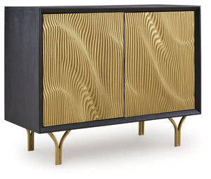 Tayner - Accent Cabinet - Black / Gold Finish - Best Buy Furniture