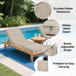 Outdoor Chaise Lounge Cushions Set of 2