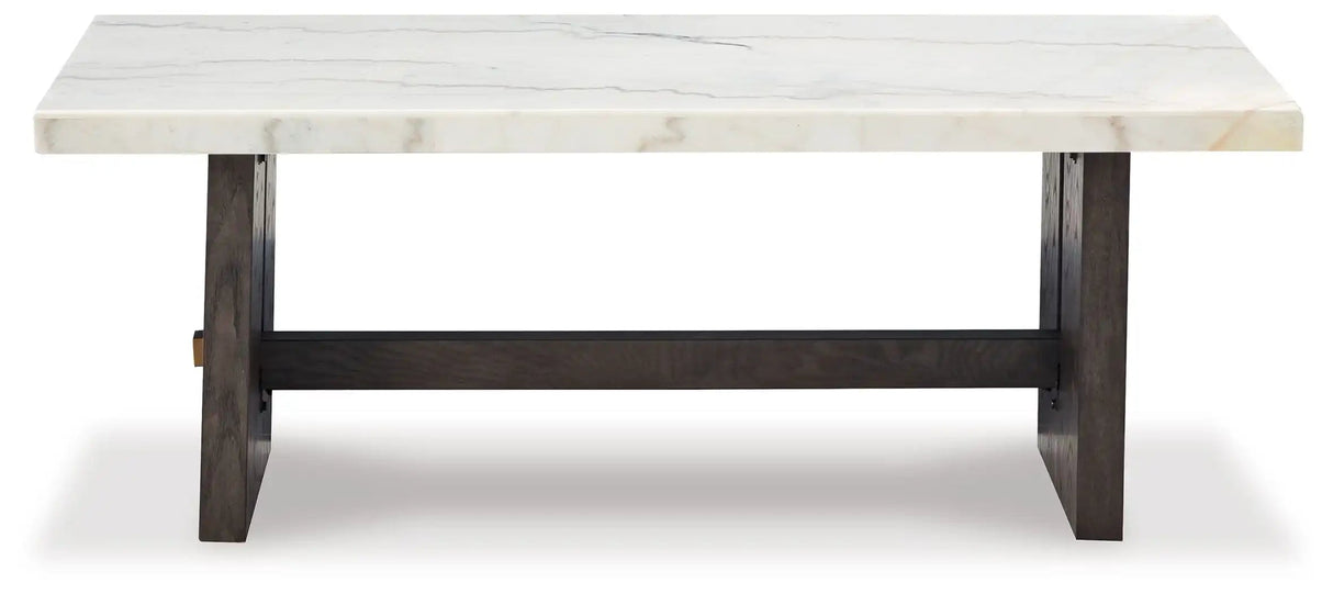 Burkhaus - Rectangular Cocktail Table - White / Dark Brown - Best Buy Furniture