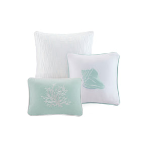 Oversized Cotton Jacquard Comforter Set Aqua King