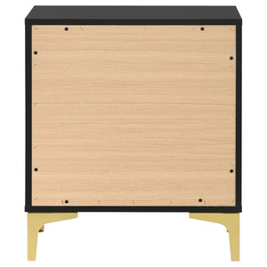 2 Drawer Rectangular Nightstand - Black
