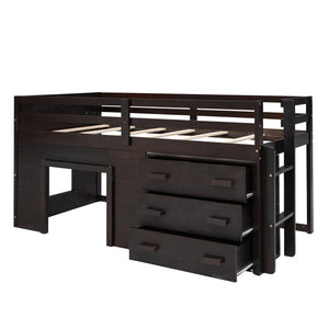 Loft Bed With Cabinet And Shelf