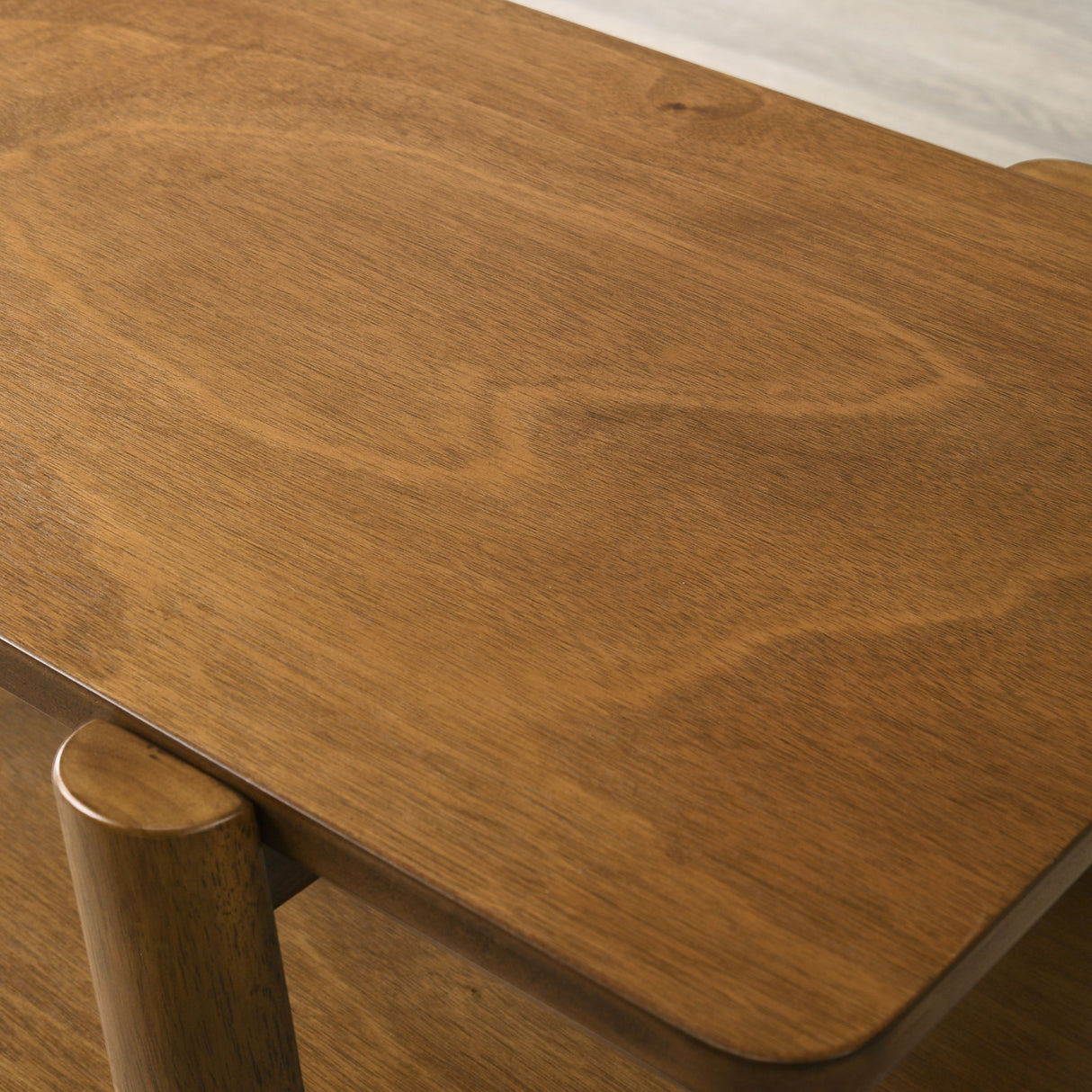 Metz - Mid-Century Modern Wood Shelf 3 Piece Coffee Table Set - Walnut