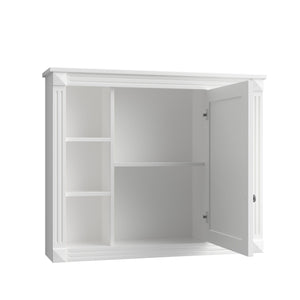 Wall Mounted Bathroom Storage Cabinet With Mirror, Cabinet With 6 Open Shelves And Adjustable Interior