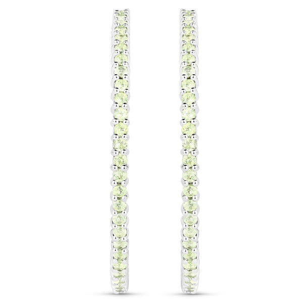 3.50 Carat Genuine Peridot .925 Sterling Silver Earrings