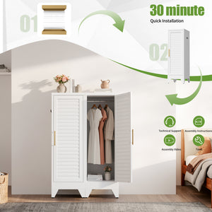 47.2" Narrow Metal Storage Closet with Louvered Door