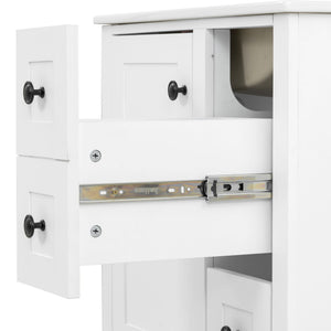 Bathroom Vanity With Integrated Basin, Soft Close Drawers, Door Mounted Double Layer Shelf