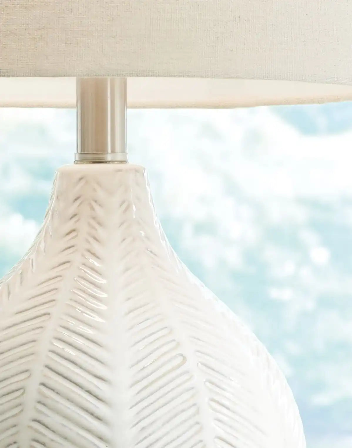Rainermen - Ceramic Table Lamp - Off White - Best Buy Furniture