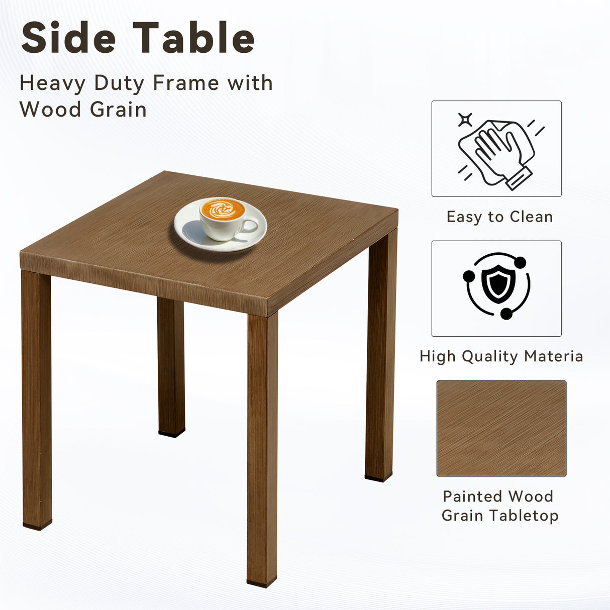 Outdoor Steel Side Table 22x20x20 Inch
