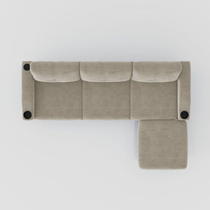 3 Seater Convertible Combination L Shaped Sofa With Footstools With Storage