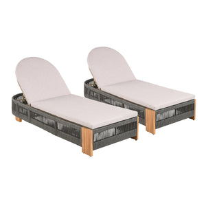 Outdoor Chaise Lounge Chair with Adjustable Backrest and Cushion