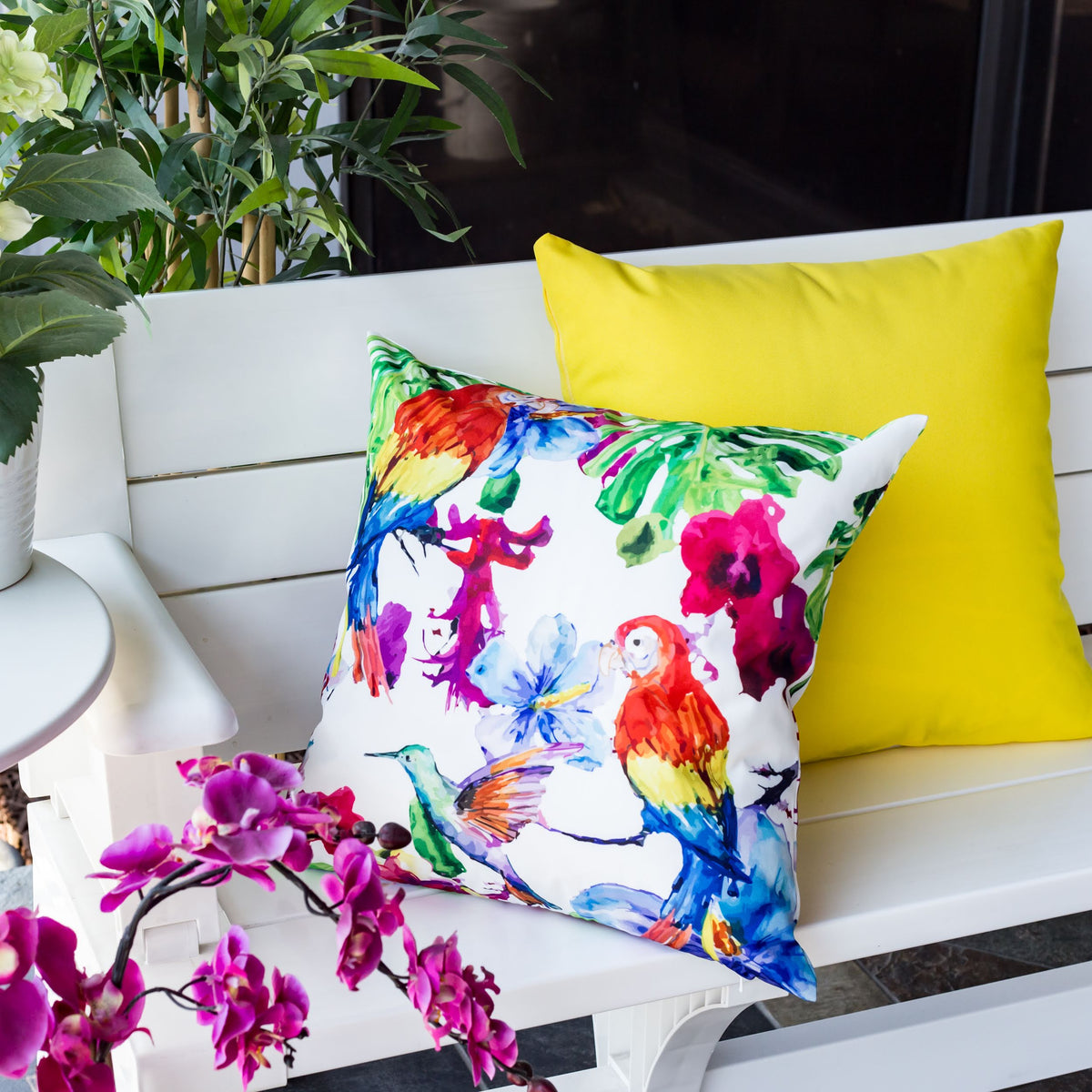 Tropical Parrot Outdoor & Indoor Pillow Set of 2