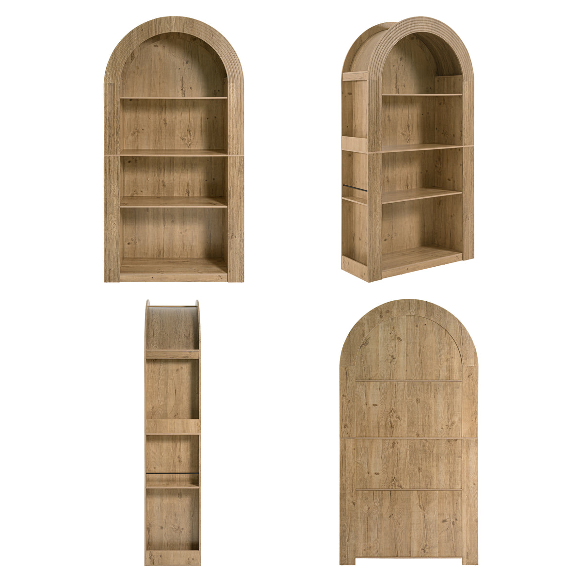 78.74" Tall Arched Bookcase