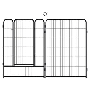 Dog Playpen, 16 Panels Pet Exercise Pen Indoor / Outdoor Fence With Anti Skid Base - Black