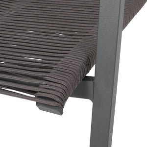 Outdoor Modern Aluminum Dining Chair Set With Rope Sea (Set of 2)
