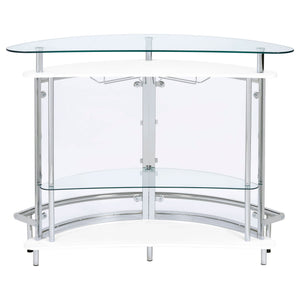 Strick - Freestanding Glass Top Home Bar Wine Cabinet - White