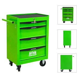 Rolling Metal Tool Chest with 4 Drawers - Green