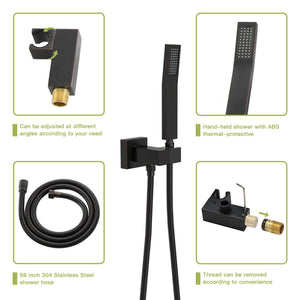 Dual Shower Head System With Ceiling Mount And Rough In Valve