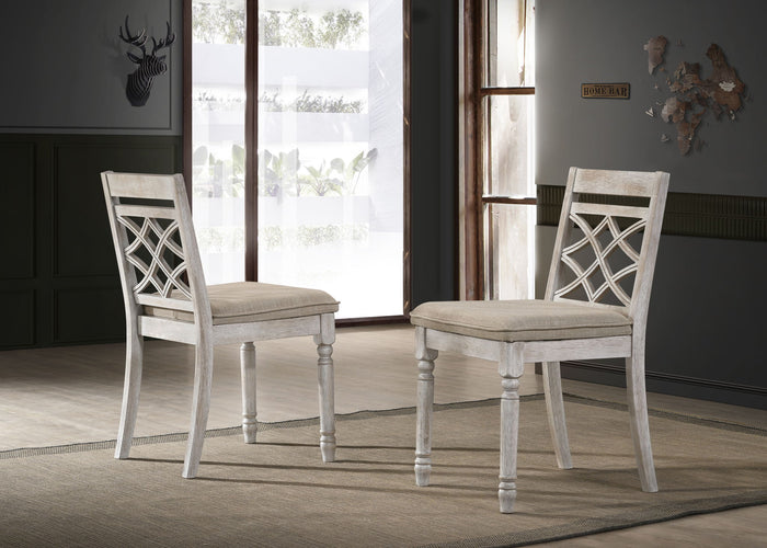 Wide Chair Set with Cushion - Off White (Set of 2)