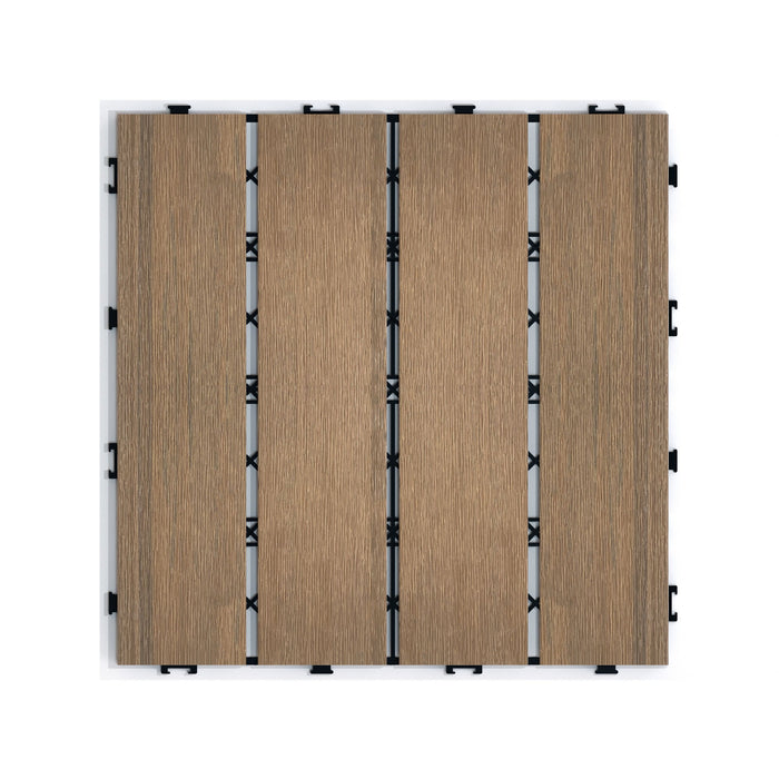 Weather Resistant Interlocking Deck Tiles - Light Brown or Dark Gray
