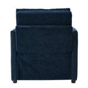 Upholstered Convertible Sleeper Sofa With 5 Position Backrest, Side Pockets, Storage
