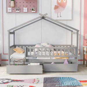 House Bed With 2 Drawers