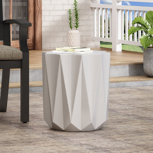 Outdoor Lightweight Concrete Side Table - Antique White - Best Buy Furniture