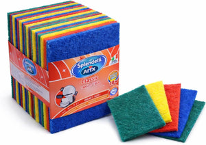 Non-Scratch Scouring Pads, Heavy Duty Dish Scrubber, Multi-Color, 4x6 Inch, 40 Pack, Reusable Kitchen Scrub Pads for Dishes and Grills