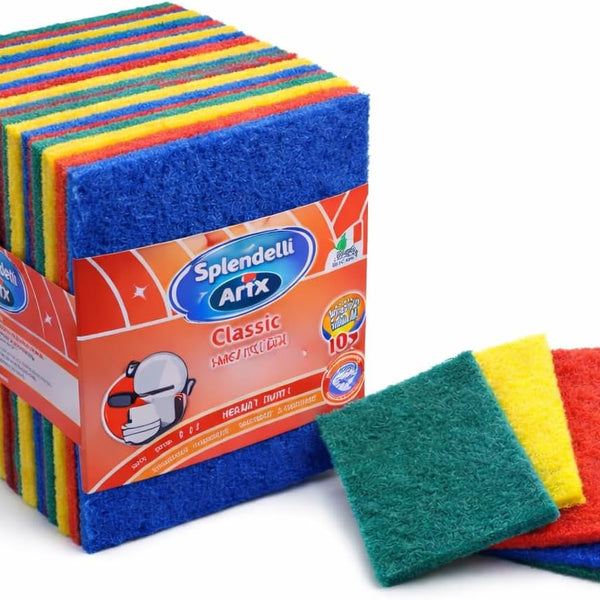 Non-Scratch Scouring Pads, Heavy Duty Dish Scrubber, Multi-Color, 4x6 Inch, 40 Pack, Reusable Kitchen Scrub Pads for Dishes and Grills