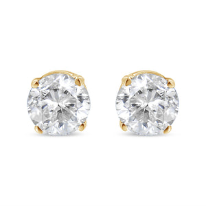 14K Yellow Gold 1/2 Cttw Round-Cut Diamond Solitaire Stud Earrings (O-P Color, SI2-I1 Clarity)