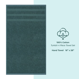 American Soft Linen 100%  Cotton Turkish Towels, 4 Pack Hand Towel Set, Super Soft, Absorbent, Quick Dry Premium Towels