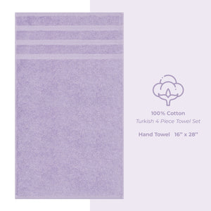 American Soft Linen 100%  Cotton Turkish Towels, 4 Pack Hand Towel Set, Super Soft, Absorbent, Quick Dry Premium Towels