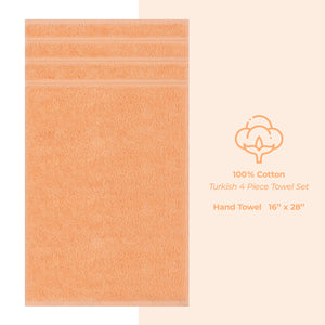 American Soft Linen 100%  Cotton Turkish Towels, 4 Pack Hand Towel Set, Super Soft, Absorbent, Quick Dry Premium Towels