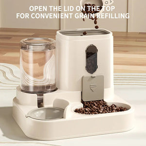 2 in 1 Automatic Pet Feeder with Water Dispenser Gravity Dog Cat Food Bowl