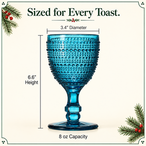 Tonal Hobnail Goblet, Stemmed Wine Glassware, Set of 6