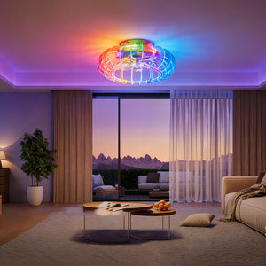 21'' Low Profile Bladeless Ceiling Fan with Lights
