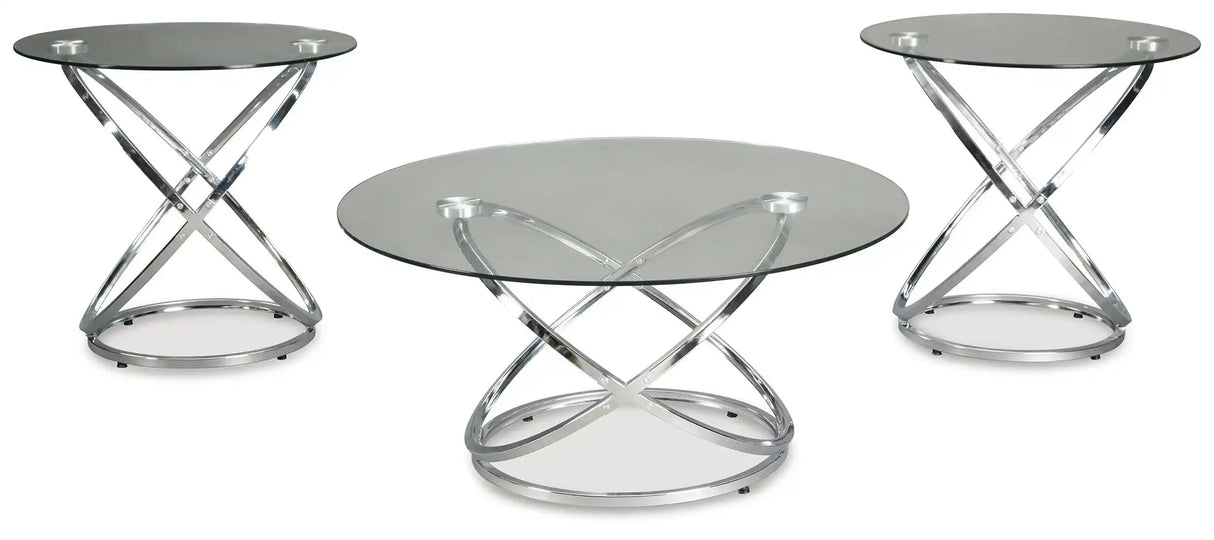 Hollynyx - Occasional Table Set (Set of 3) - Chrome Finish - Best Buy Furniture