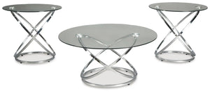 Hollynyx - Occasional Table Set (Set of 3) - Chrome Finish - Best Buy Furniture