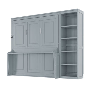 Sturdy Murphy Bed With Desk And Bookshelf