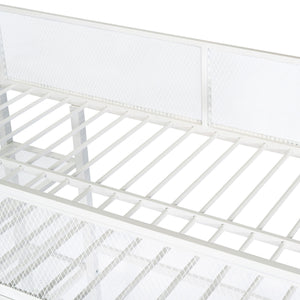 Loft Bed With 4 Tier Shelves And Storage
