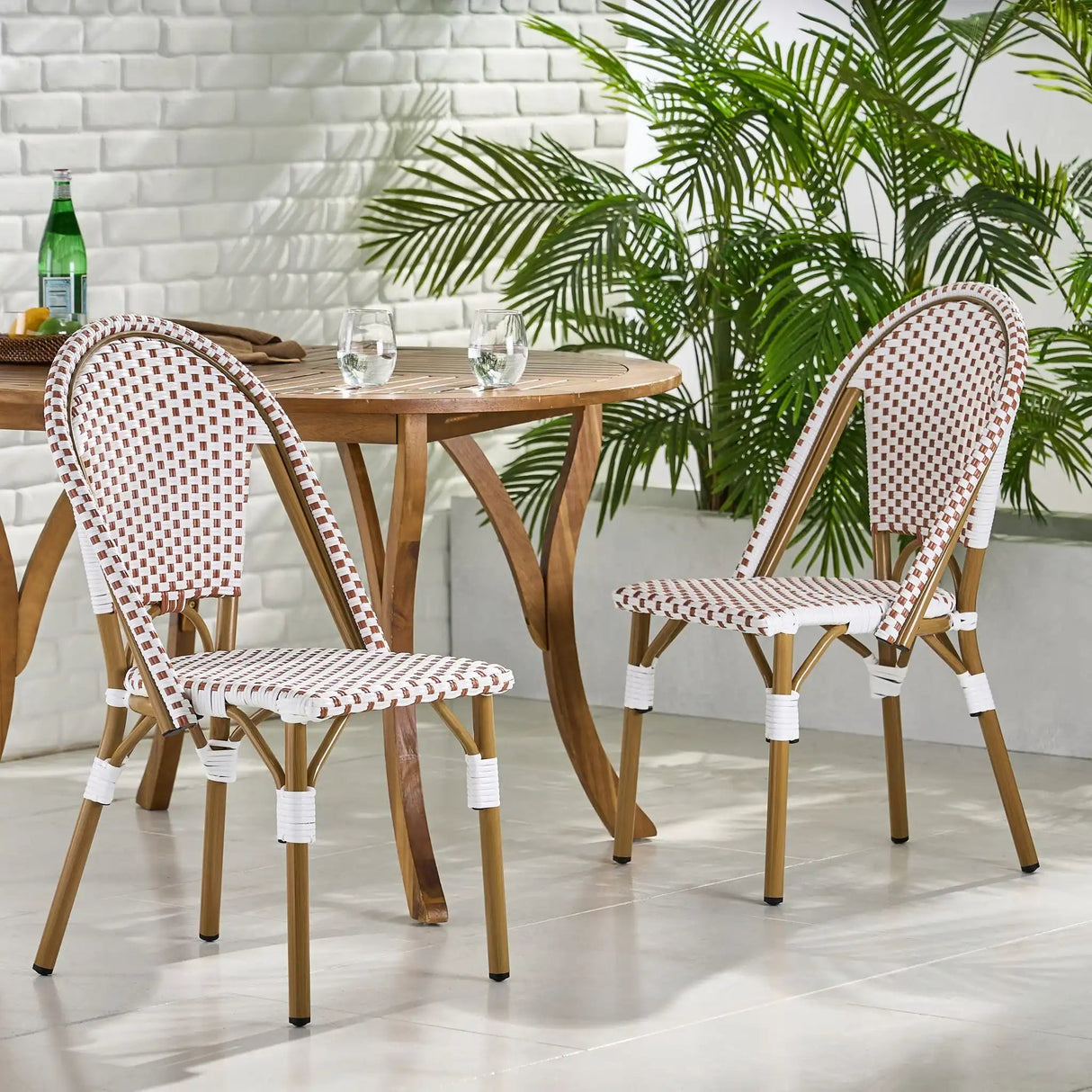 Outdoor Rattan And Aluminum French Bistro Chairs Set - Best Buy Furniture
