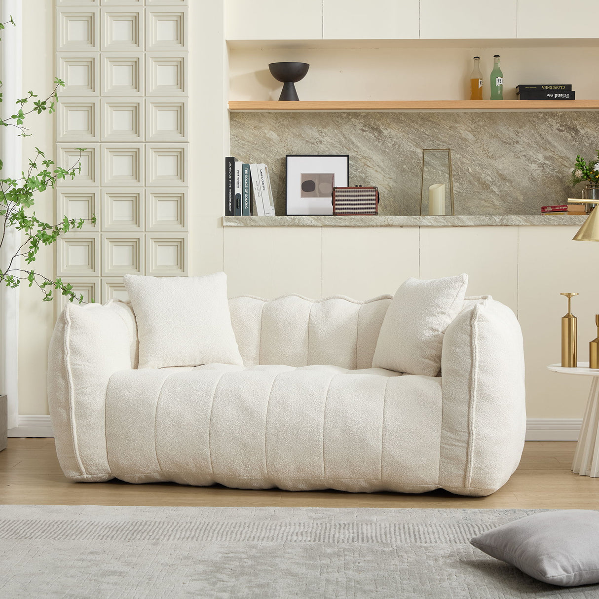 Cozy Beanbag Chair With High Resilience Foam Core For 2