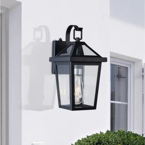 13-Inch Dusk to Dawn Outdoor Wall Light, Modern Black Waterproof Sconce