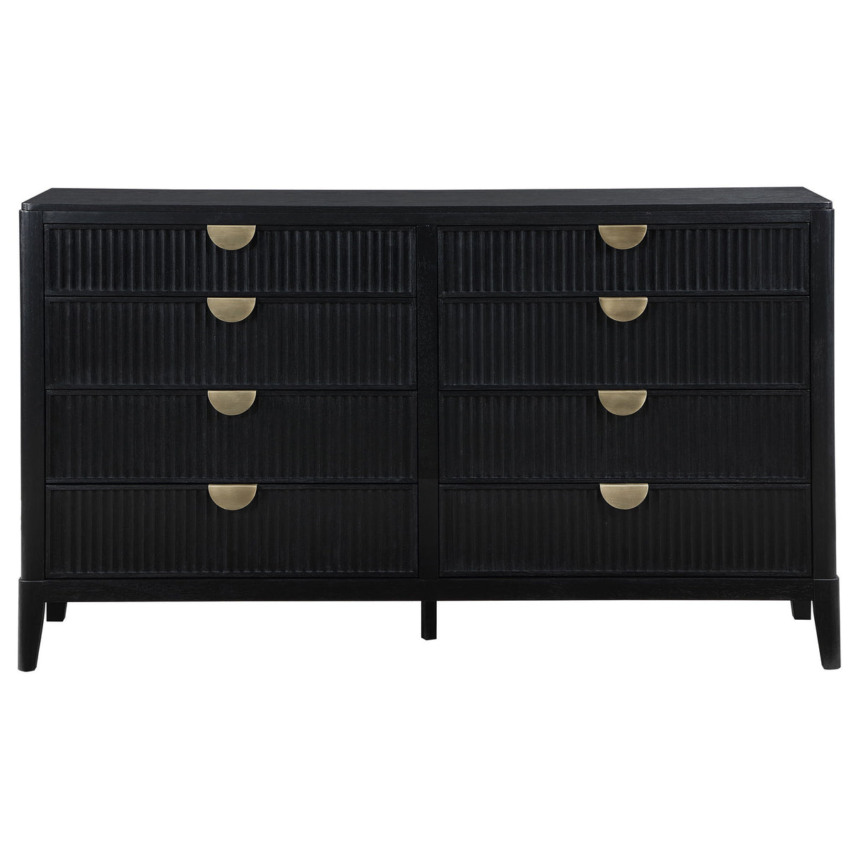Mason - 8 Drawer Dresser With Fluted Design - Black