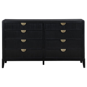 Mason - 8 Drawer Dresser With Fluted Design - Black