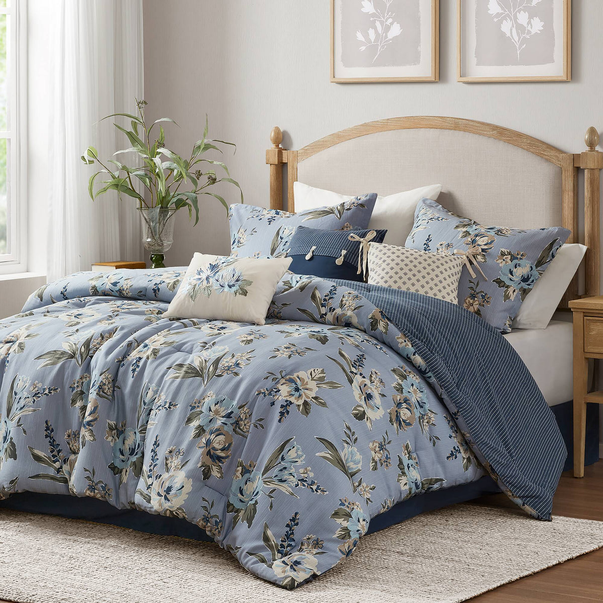 7PCS King Vintage Floral Comforter Set